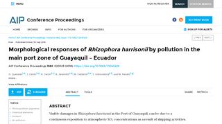 
                            12. Morphological responses of Rhizophora harrisonii by pollution in the ...