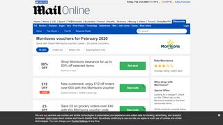 
                            11. Morrisons voucher - 50% OFF in February - Daily Mail