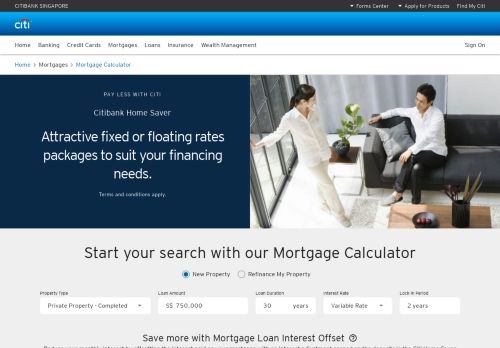 
                            3. Mortgage Calculator - Online Mortgage Calculator - Citibank Singapore