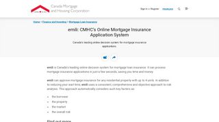 
                            4. Mortgage Loan Insurance: emili Online Application System - CMHC