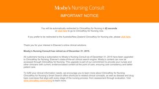 
                            8. Mosby's Nursing Consult - Important Notice