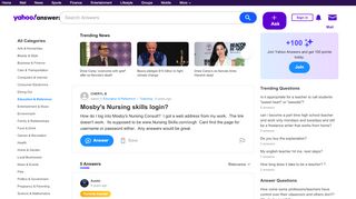 
                            10. Mosby's Nursing skills login? | Yahoo Answers
