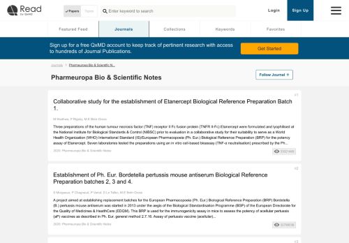 
                            11. Most recent papers in the journal Pharmeuropa Bio & Scientific Notes ...