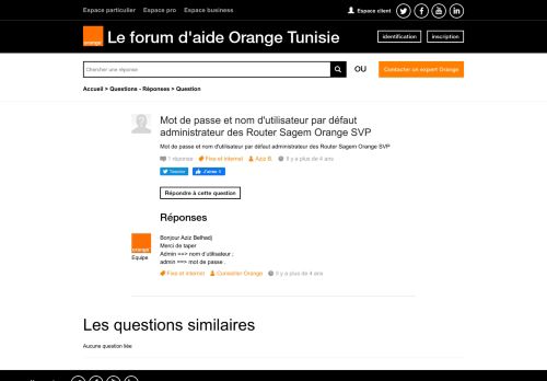 
                            11. Mot de passe et nom d'utilisateur par défaut ... - Orange assistance