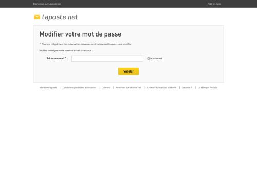 
                            9. Mot de passe oublié - Mail Laposte.net