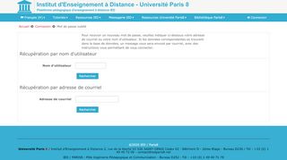 
                            5. Mot de passe oublié - Plateforme pédagogique d'enseignement à ...