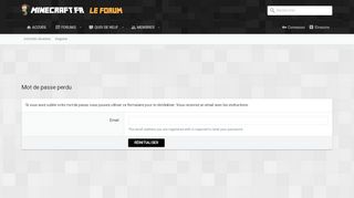 
                            4. Mot de passe perdu | Minecraft.fr - Forum