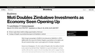 
                            12. Moti Doubles Zimbabwe Investments as Economy Seen Opening Up ...