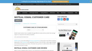 
                            11. Motilal Oswal Customer Care | Motilal Oswal Support & Compliance
