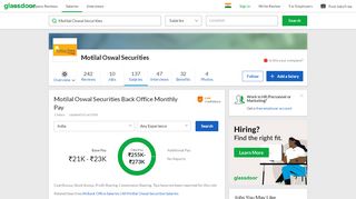 
                            9. Motilal Oswal Securities Back Office Salary | Glassdoor.co.in