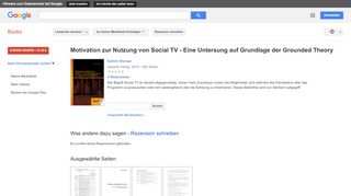 
                            11. Motivation zur Nutzung von Social TV - Eine Untersung auf Grundlage ...