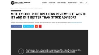 
                            7. Motley Fool Rule Breakers Review - Better than Stock Advisors ...