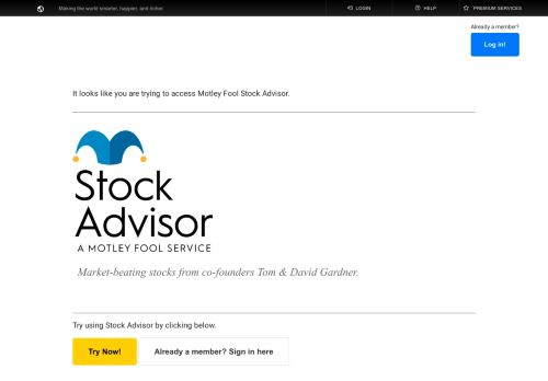 
                            1. Motley Fool Stock Advisor