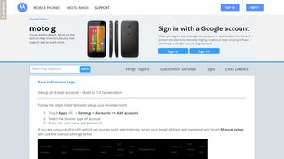 
                            4. moto g - Setup an Email account - Moto G 1st Generation