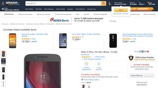 
                            11. Moto G4 Plus Price: Buy Moto G4 Plus Black 16GB Online ... - Amazon.in