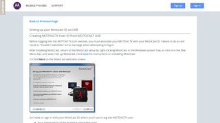
                            7. - MOTOACTV - Setting up your Motocast ID via USB - Motorola