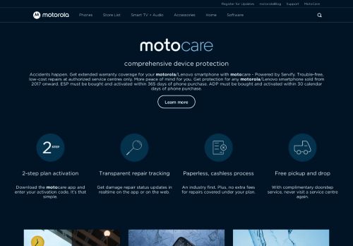 
                            8. motocare - extended warranty + accident protection | motorola IN