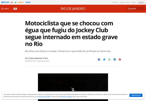 
                            11. Motociclista que se chocou com égua que fugiu do Jockey Club segue ...