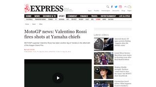 
                            8. MotoGP news: Valentino Rossi fires shots at Yamaha chiefs | Other ...