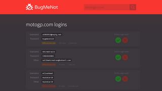 
                            8. motogp.com passwords - BugMeNot