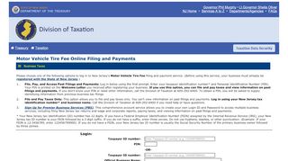 
                            8. Motor Vehicle Tire Fee Login - New Jersey Division of Labor Graphic