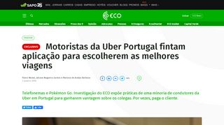 
                            8. Motoristas da Uber Portugal fintam aplicação para escolherem as ...