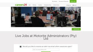 
                            12. Motorite Administrators (Pty) Ltd Jobs and Vacancies - Careers24