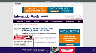 
                            9. Motorola Combines WiMax, WiFi, Ethernet, VoIP In One Device ...