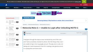 
                            8. Motorola Moto G — Unable to Login after Unlocking MOTO G ...