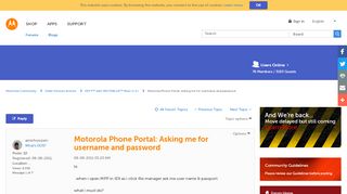 
                            5. Motorola Phone Portal: Asking me for username and password ...