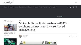 
                            7. Motorola Phone Portal enables WiFi PC-to-phone connections ...