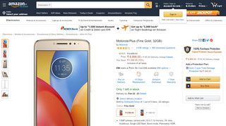 
                            12. Motorola Plus (Fine Gold, 32GB): Amazon.in: Electronics