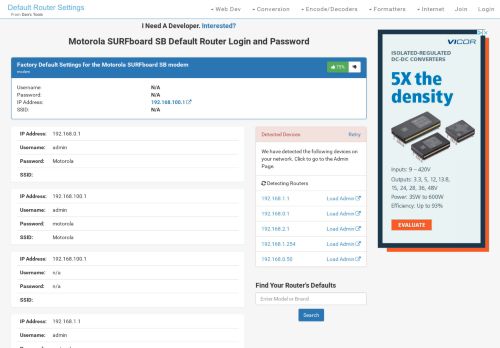 
                            7. Motorola SURFboard SB Default Router Login and Password