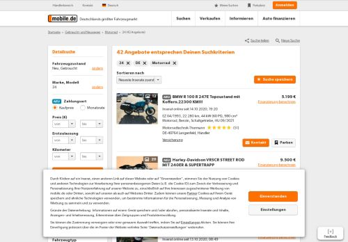 
                            12. Motorrad 24 Angebote bei mobile.de kaufen