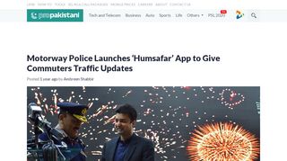 
                            4. Motorway Police Launches 'Humsafar' App to Give ...