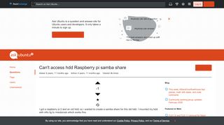 
                            11. mount - Can't access hdd Raspberry pi samba share - Ask Ubuntu