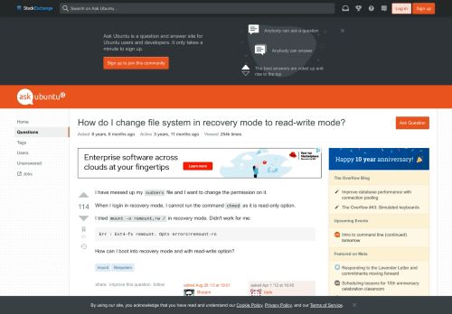 
                            2. mount - How do I change file system in recovery mode to ...