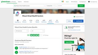 
                            11. Mount Sinai Health System Employee Benefits and Perks | Glassdoor.ie