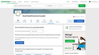 
                            8. Mount Sinai Hospital - Toronto Employee Benefits and Perks | Glassdoor