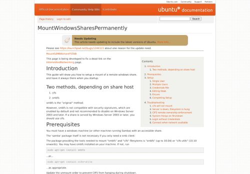 
                            5. MountWindowsSharesPermanently - Community Help Wiki - Ubuntu ...