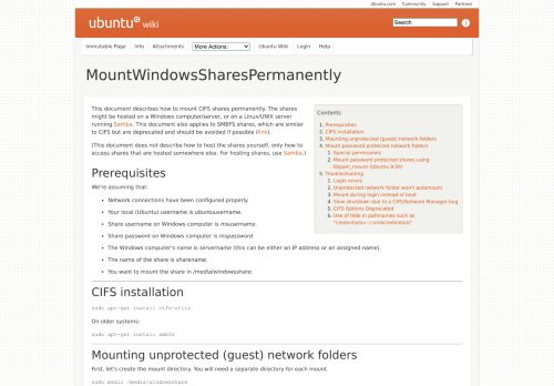 
                            7. MountWindowsSharesPermanently - Ubuntu Wiki