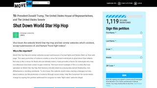 
                            9. MoveOn Petitions - Shut Down World Star Hip Hop