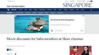 
                            9. Movie discounts for Safra members at Shaw cinemas, Singapore ...