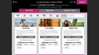 
                            8. Movie Showtimes & Tickets | Landmark Theatres Renaissance Place ...