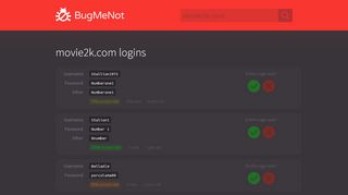 
                            7. movie2k.com passwords - BugMeNot