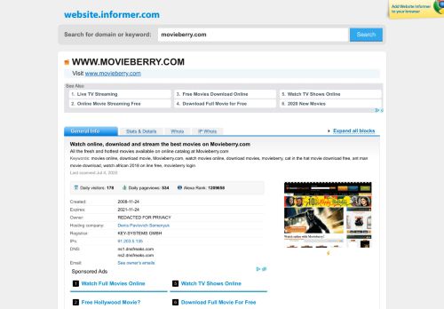 
                            3. movieberry.com at WI. Watch online, download and stream the best ...