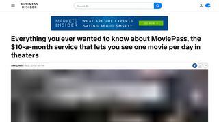 
                            11. MoviePass FAQ: Everything to know about the $10-a-month service for ...