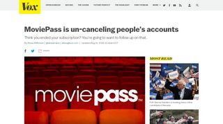 
                            11. MoviePass subscription cancellations: the company is un-canceling ...