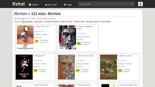 
                            11. Movies > 121 min. Movies - Listal