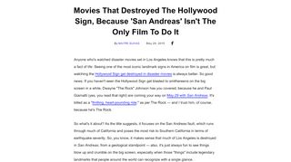 
                            5. Movies That Destroyed The Hollywood Sign, Because 'San Andreas ...